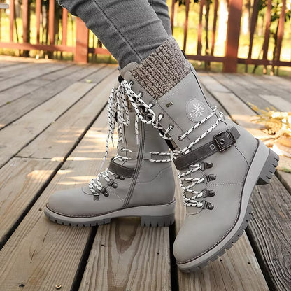Women's Lace-Up Buckle Boots