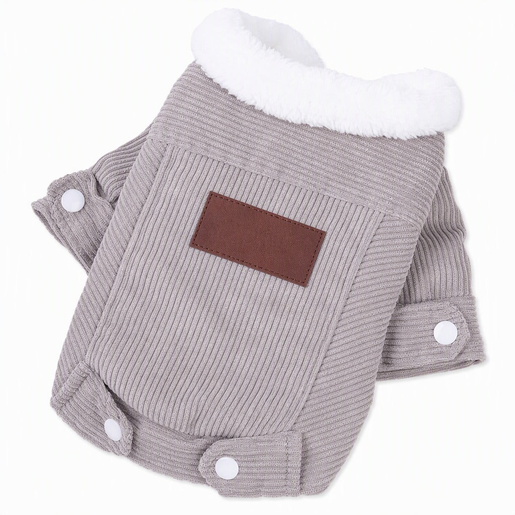 Pet Corduroy Vest with Fleece Trim