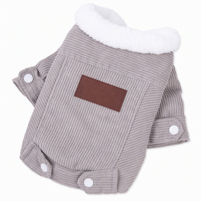 Pet Corduroy Vest with Fleece Trim