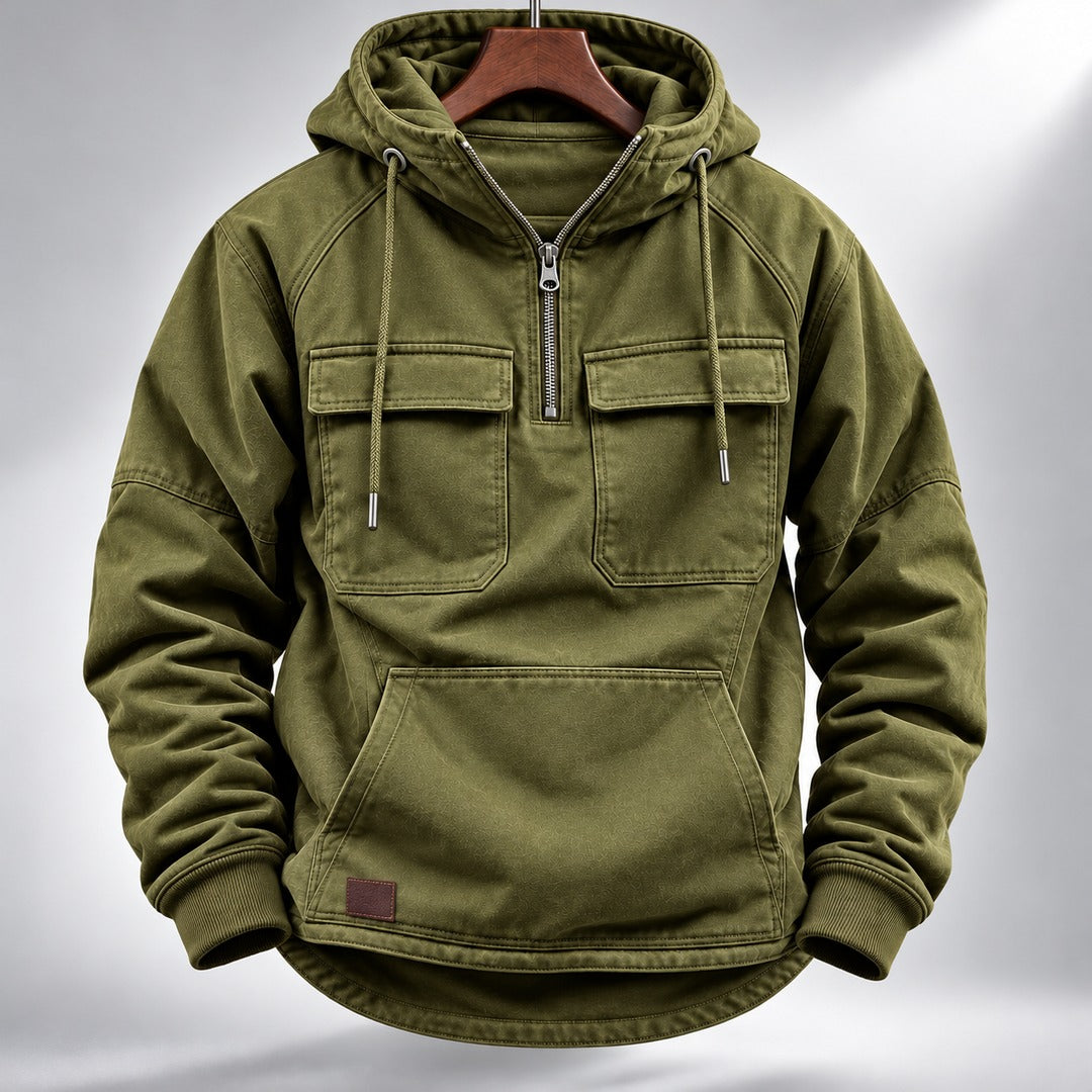 Men's Hooded Quarter-Zip Pullover Jacket