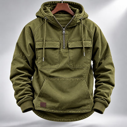 Men's Hooded Quarter-Zip Pullover Jacket