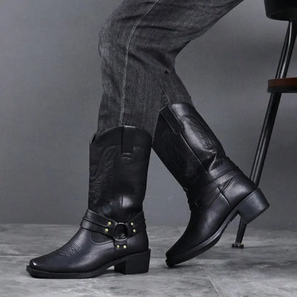 Men's Embossed Tall Boots