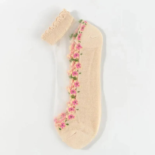 Women's Floral Lace No-Show Socks