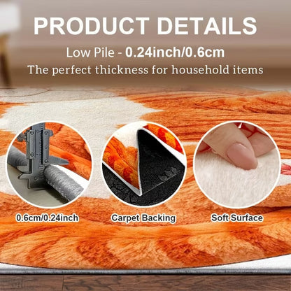 Cat-Shaped Plush Floor Rug