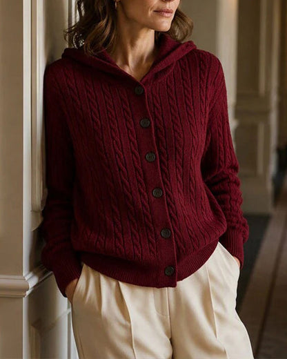 Women's Hooded Button-Front Cardigan