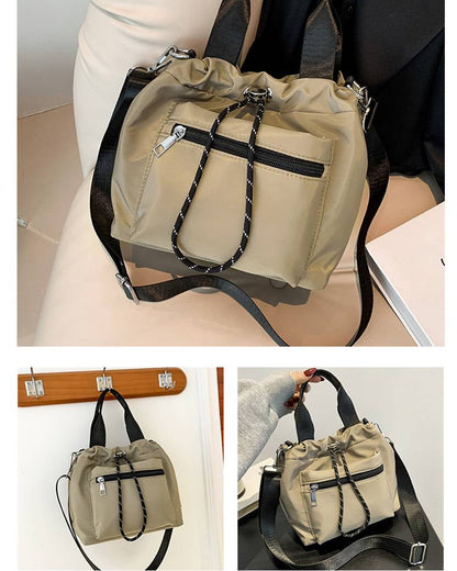 Women’s Lightweight Nylon Drawstring Bucket Bag