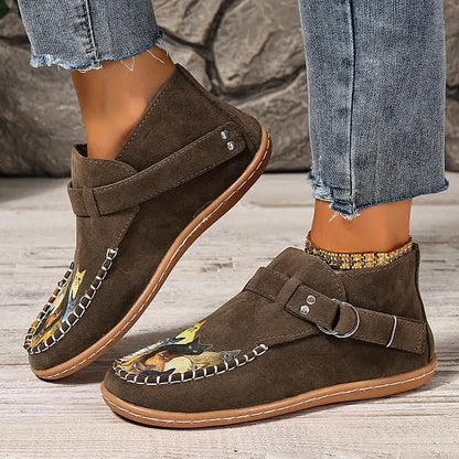 Women's Cat Print Slip-On Loafers