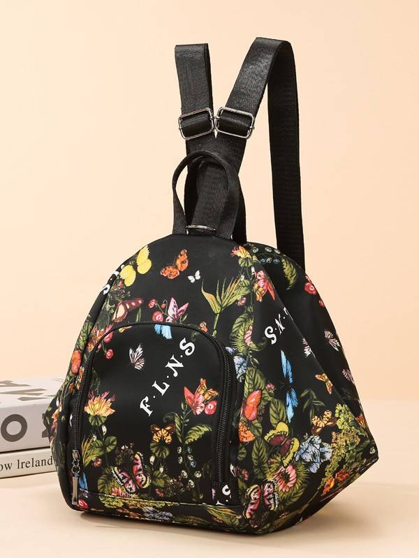 Women's Floral Print Convertible Backpack Bag