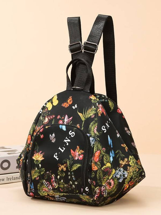 Women's Floral Print Convertible Backpack Bag
