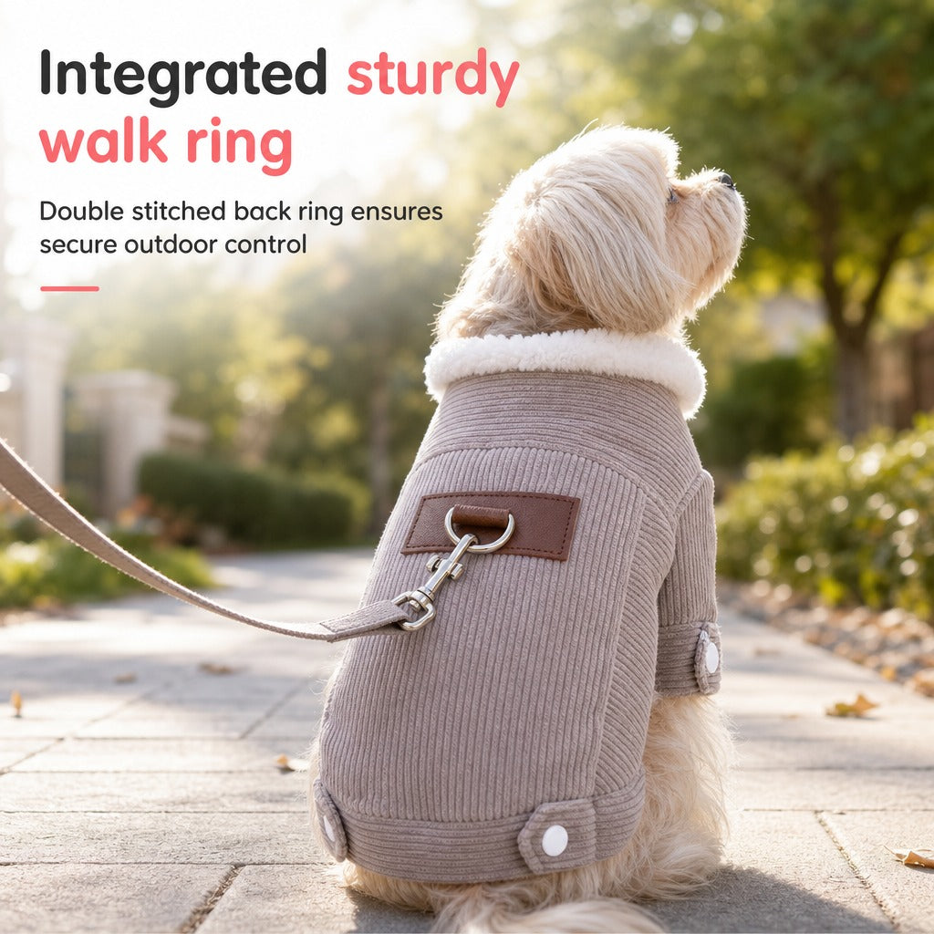 Pet Corduroy Vest with Fleece Trim