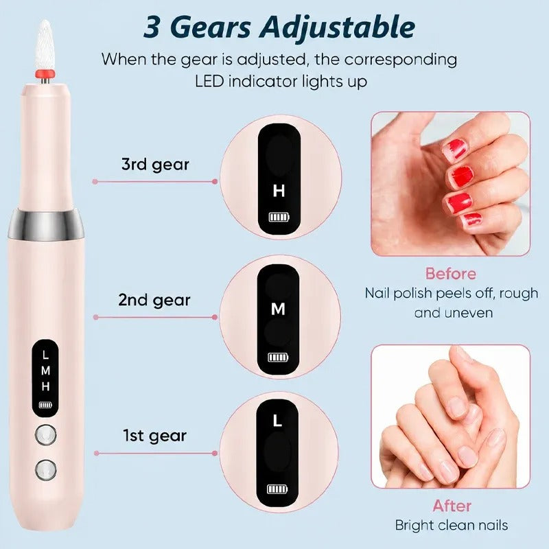Electric Nail Care Kit with Rotary Attachments