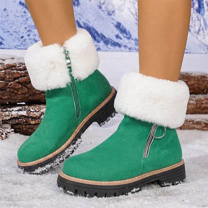 Women's Faux Fur Cuff Ankle Boots