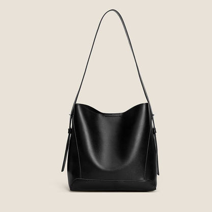 Women's Leather-Look Bucket Shoulder Bag