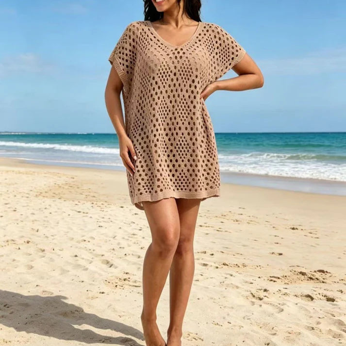 Women's Crochet Knit Beach Cover-Up Dress