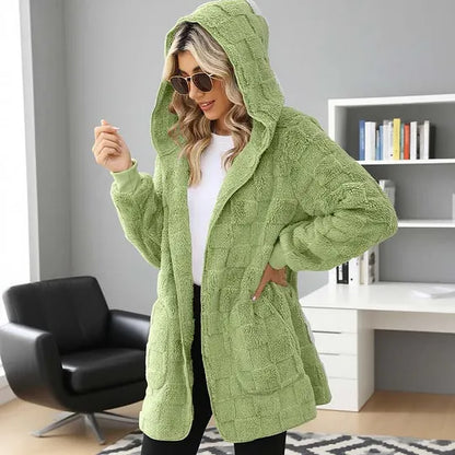 Women's Hooded Textured Cardigan