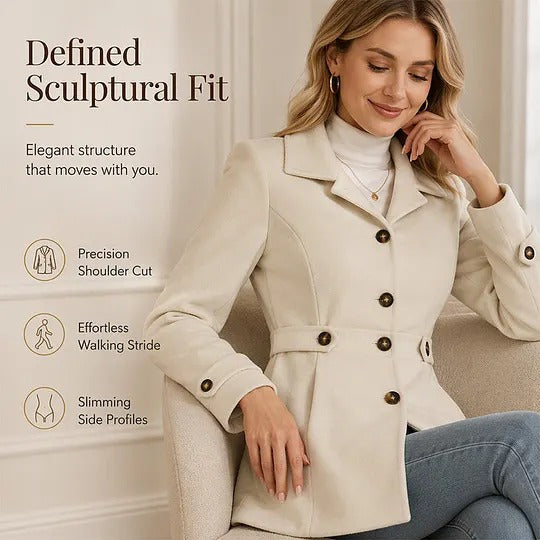 Women's Button Front Belted Coat