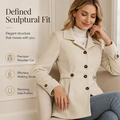 Women's Button Front Belted Coat