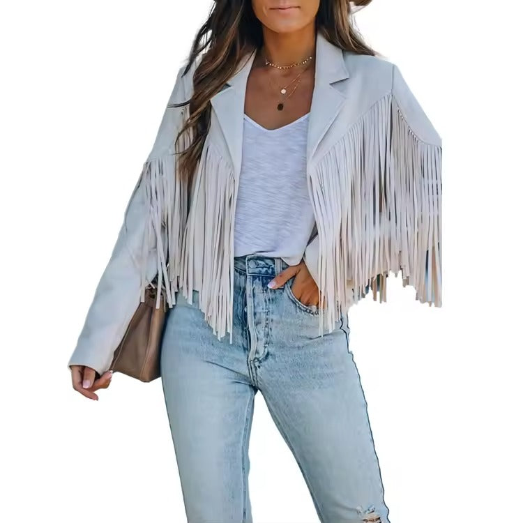 Women's Fringe Lapel Jacket