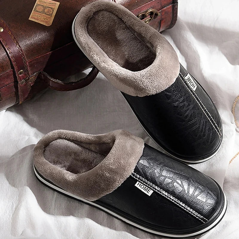 Unisex Plush Lined Slip-On Slippers