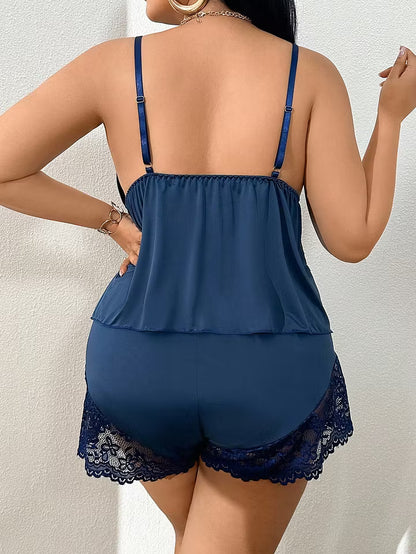Women's Lace Trim Cami Pajama Set