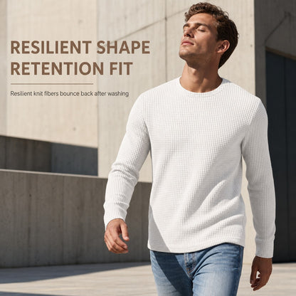 Men's Waffle Knit Crewneck Pullover