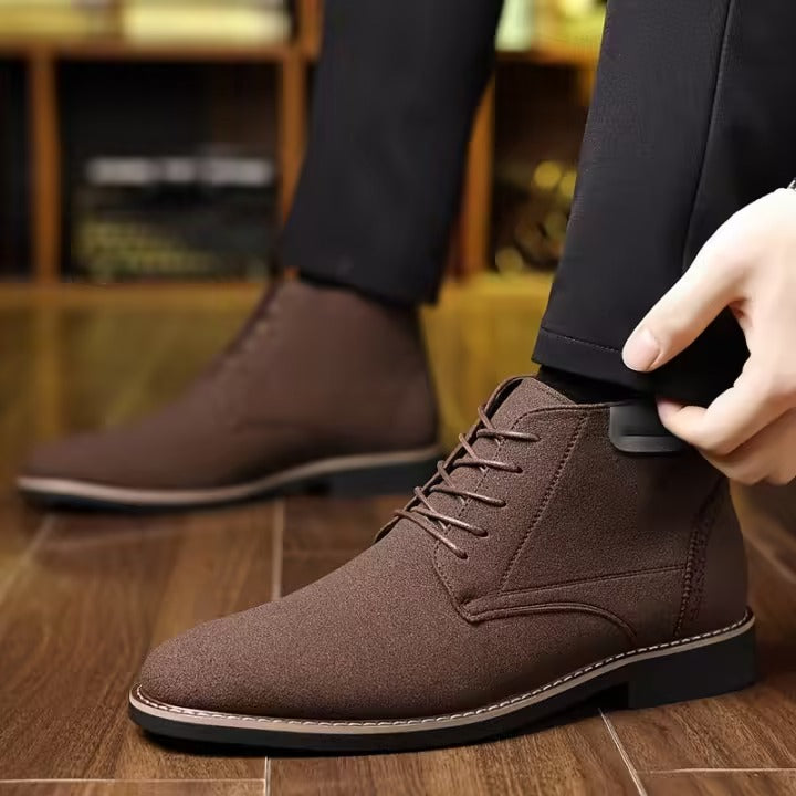 Men's Suede-Look Lace-Up Ankle Boots