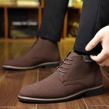 Men's Suede-Look Lace-Up Ankle Boots