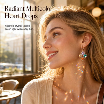 Women’s Heart Charm Drop Earrings