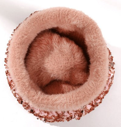 Unisex Sequin Pom Beanie