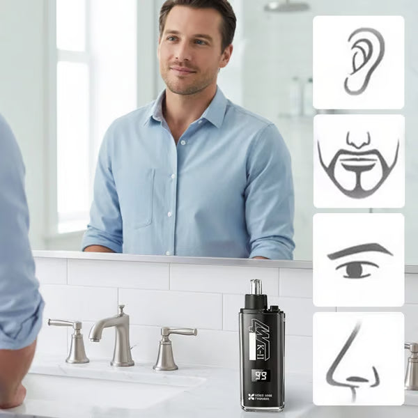 Nose and Ear Hair Trimmer with LED Display