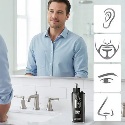 Nose and Ear Hair Trimmer with LED Display