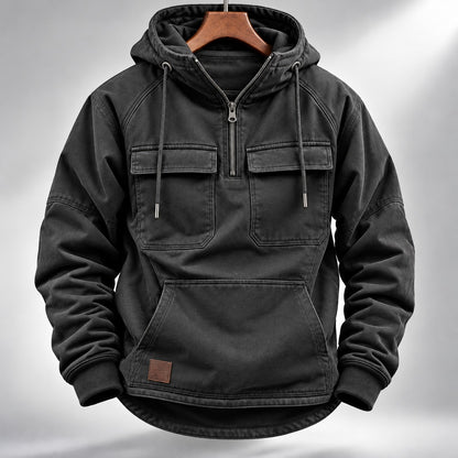 Men's Hooded Quarter-Zip Pullover Jacket