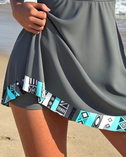 Women's Geometric Print Swim Dress