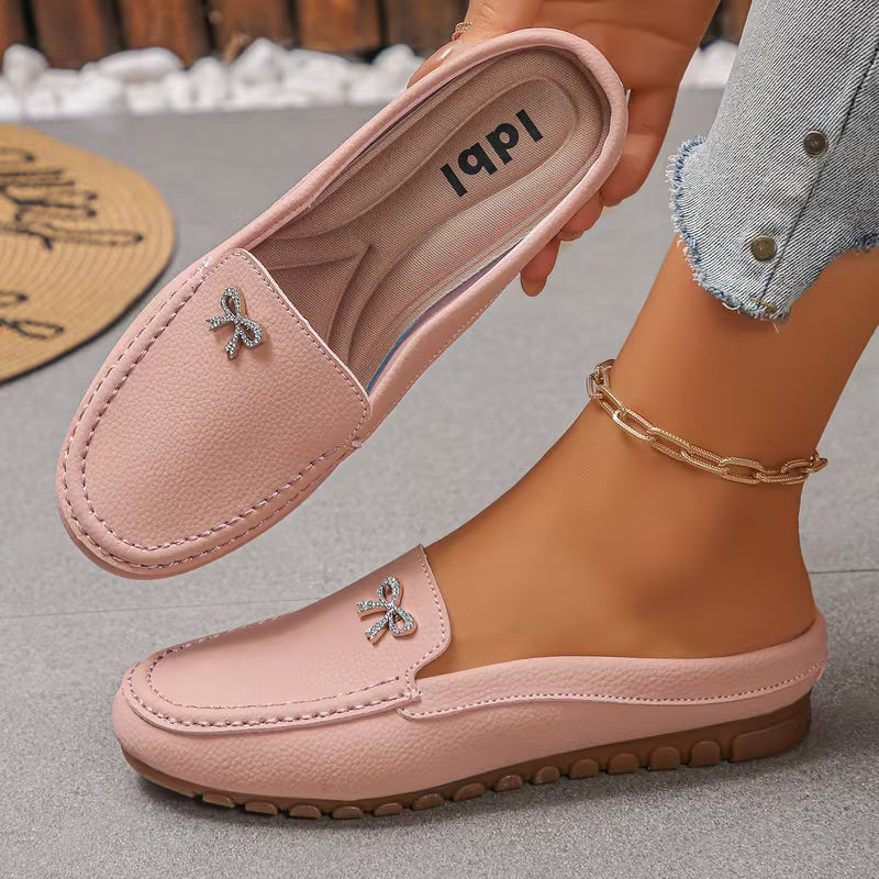 Women's Bow Detail Backless Loafers