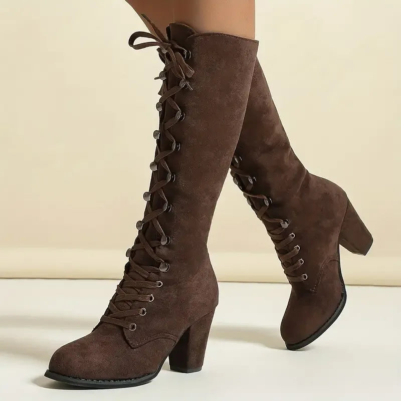 Women's Knee-High Lace-Up Boots