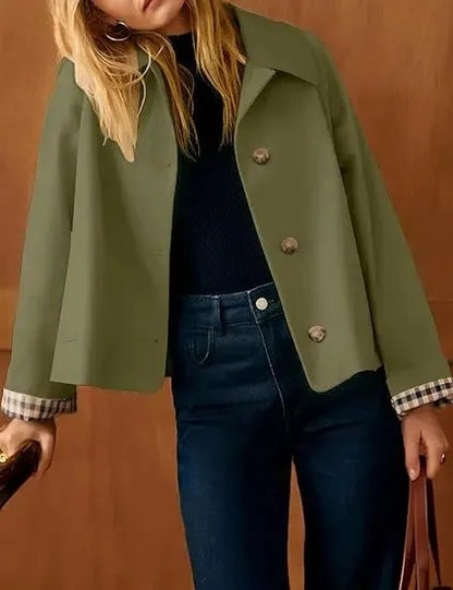 Women's Button-Front Cropped Jacket