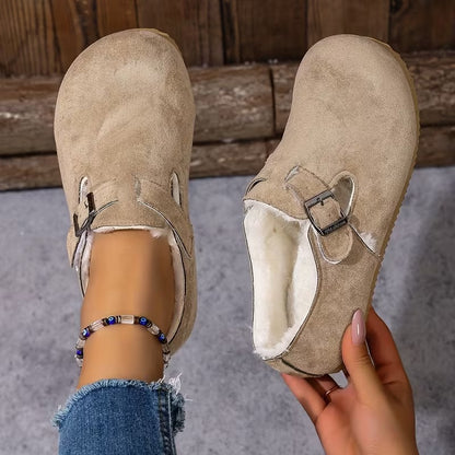 Women's Buckle Detail Lined Loafers