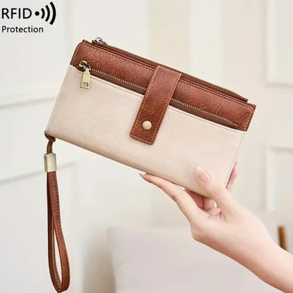 Women's Long Zip-Around Wallet With Wrist Strap