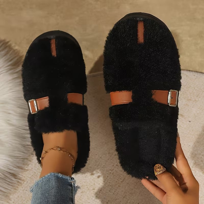 Women's Buckle Slip-On Slippers