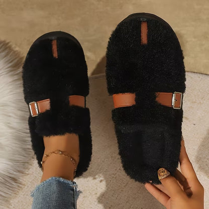Women's Buckle Slip-On Slippers