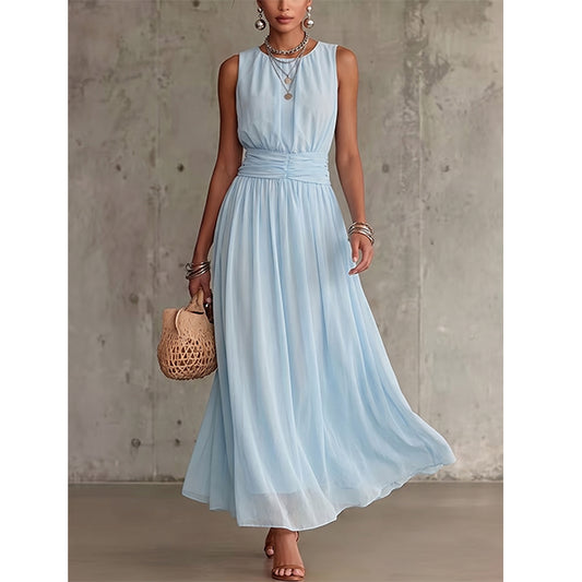 Women's Sleeveless Smocked Waist Maxi Dress