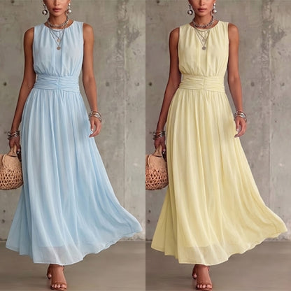 Women's Sleeveless Smocked Waist Maxi Dress