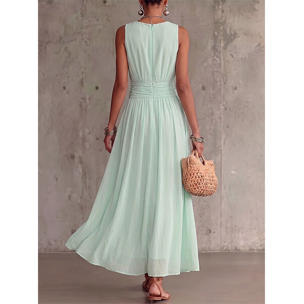 Women's Sleeveless Smocked Waist Maxi Dress
