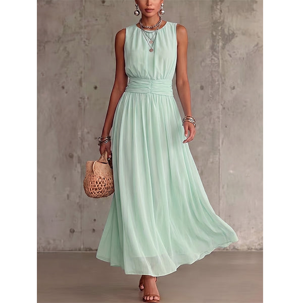 Women's Sleeveless Smocked Waist Maxi Dress