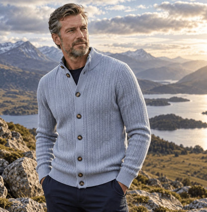 Men's Button Front Knit Sweater