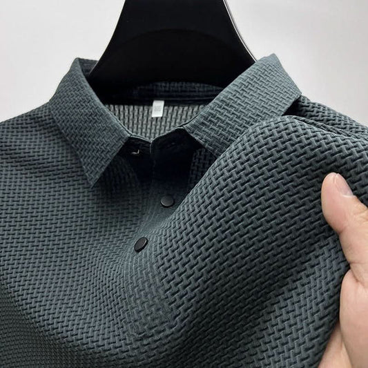 Men's Textured Knit Polo Shirt