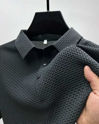 Men's Textured Knit Polo Shirt