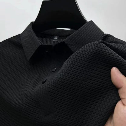 Men's Textured Knit Polo Shirt