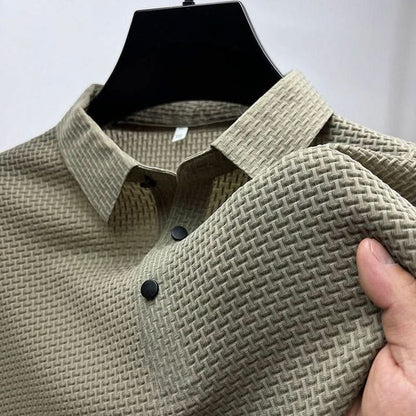 Men's Textured Knit Polo Shirt