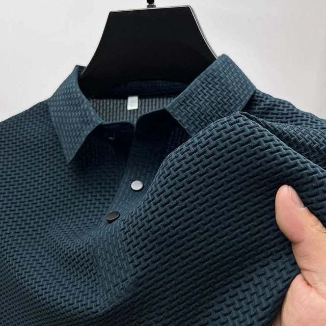 Men's Textured Knit Polo Shirt